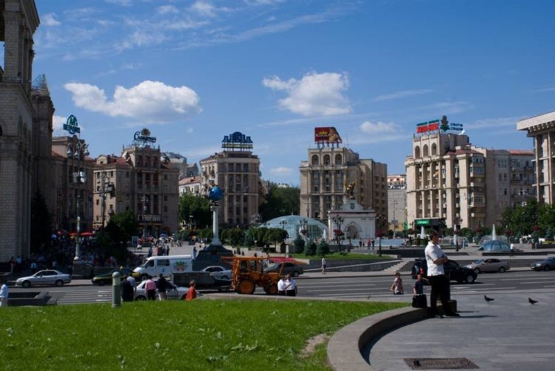Der Majdan im Zentrum von Kiew